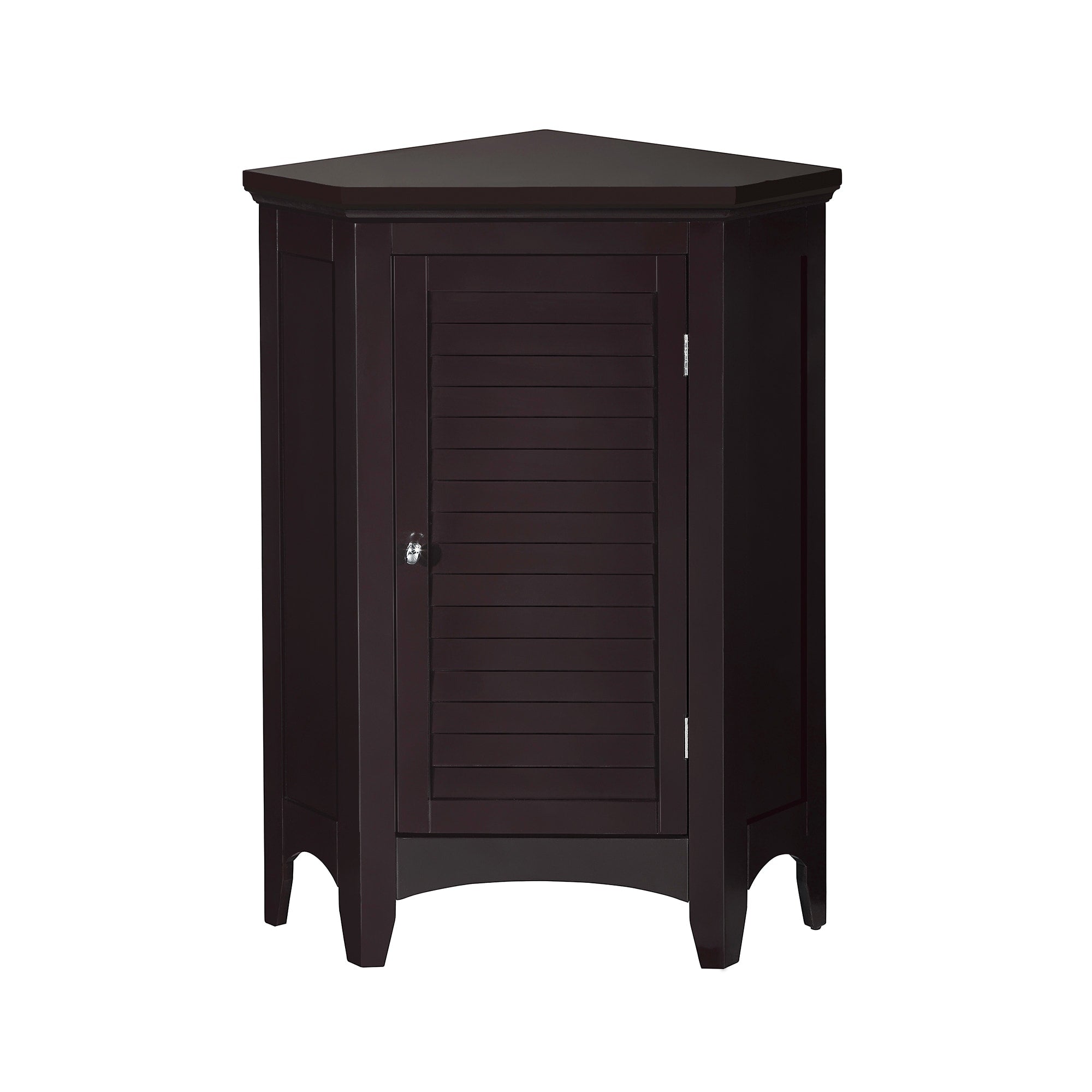 Teamson Home Glancy 17-in x 32-in x 24.75-in Dark Espresso Freestanding Corner Linen Cabinet