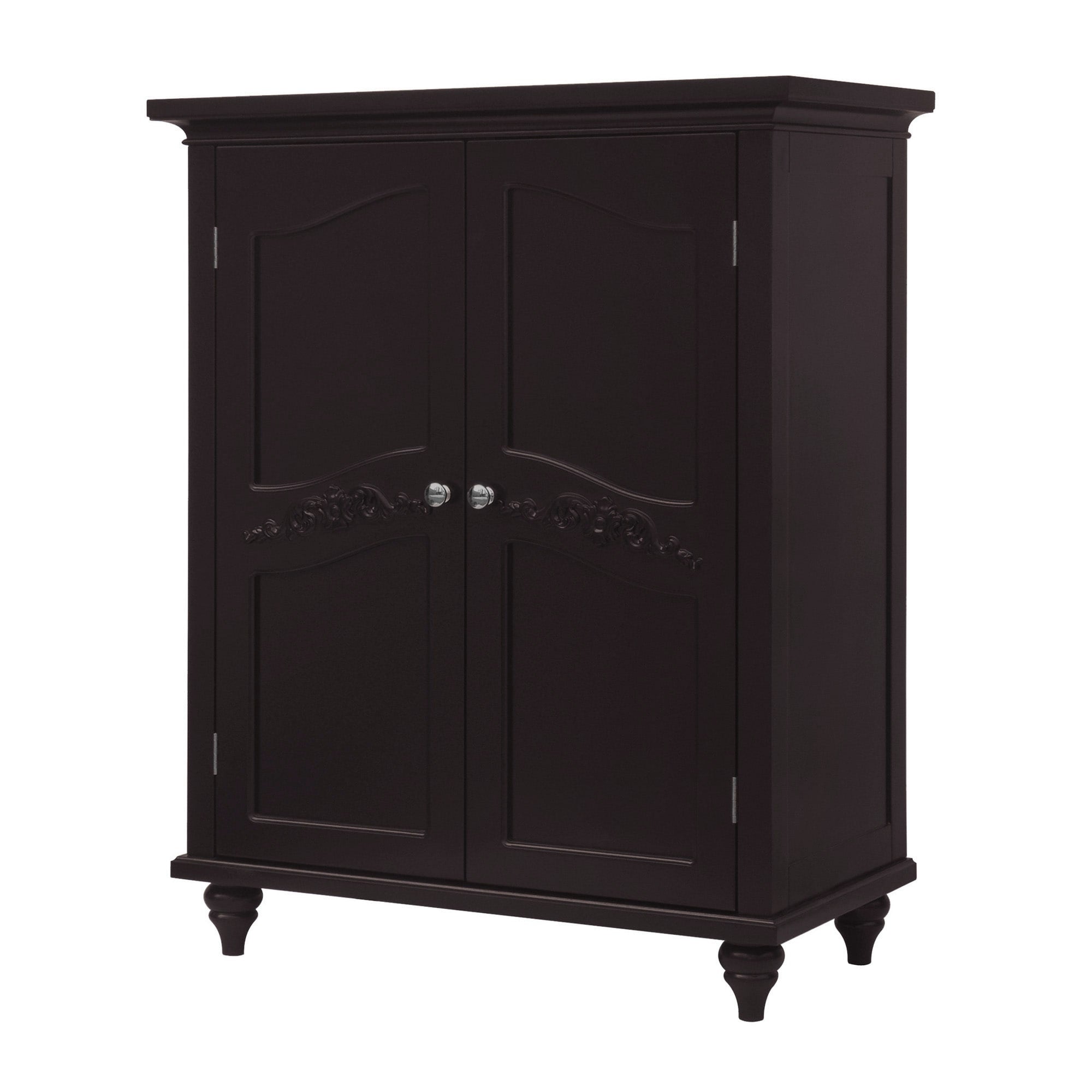 Teamson Home Versailles 27-in x 34-in x 13.5-in Dark Espresso Freestanding Linen Cabinet