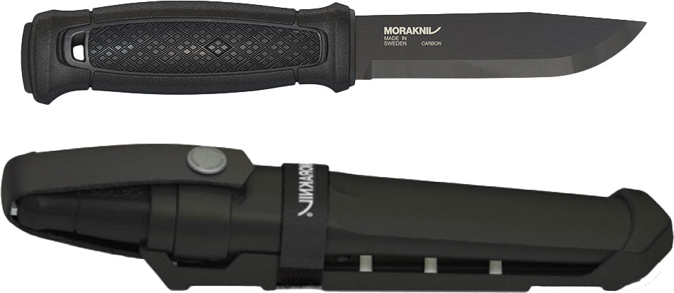 Morakniv Garberg Carbon Black Multi-Mount & Leather Sheath Full Tang Outdoor Knives – Premium Steel, Durability, Versatile Camping & Survival Tool