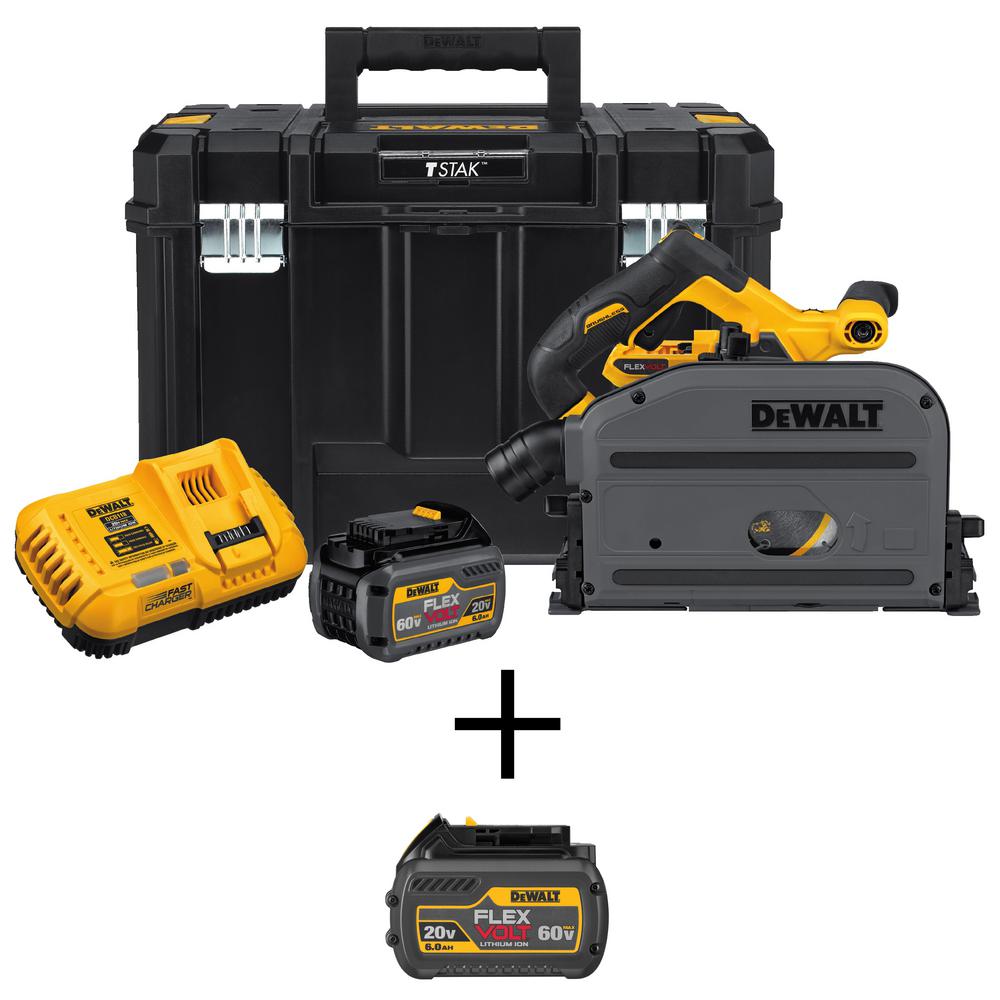 60-Volt MAX Lithium Ion Cordless Brushless 6-1/2 in. Track Saw Kit w/ Bonus FLEXVOLT 20/60-Volt MAX Lithium Ion Battery