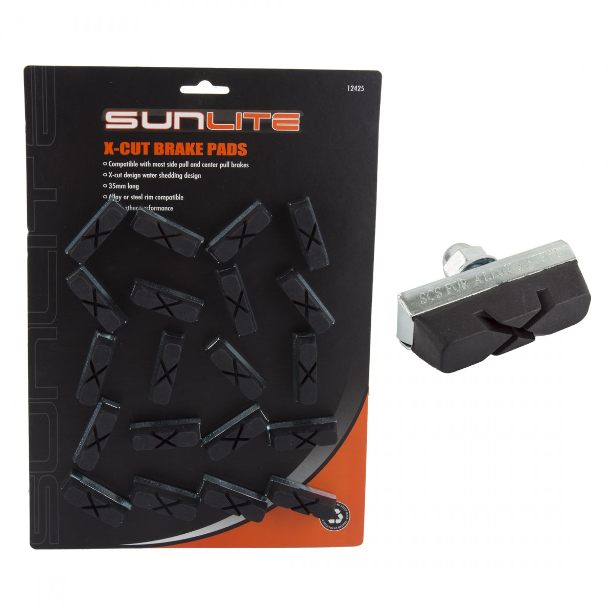 Premium Sunlite X-Cut Brake Pads & Bulk Sets – Durable All-Weather Cycling Brake Shoes for Side & Center Pull Bikes