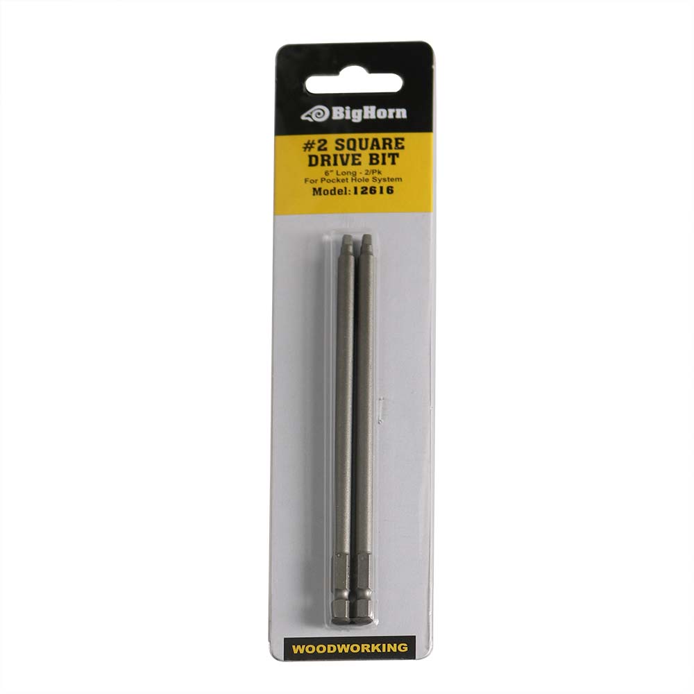 6-Inch #2 Square Driver Bit for Pocket Hole System – 2/pack