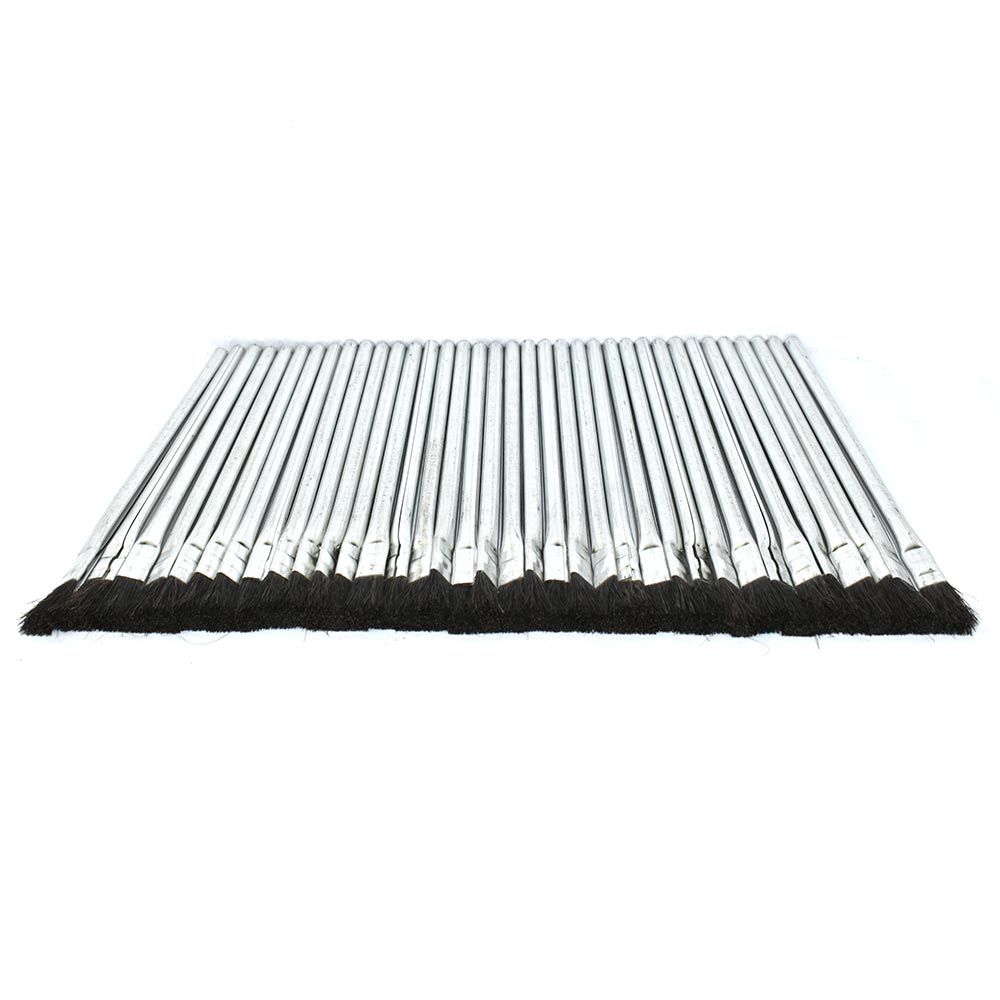 Flexible Natural Hair Bristle Tin/Metal Tubular Ferrule Handle Acid/Flux Brushes (Qty – 36)