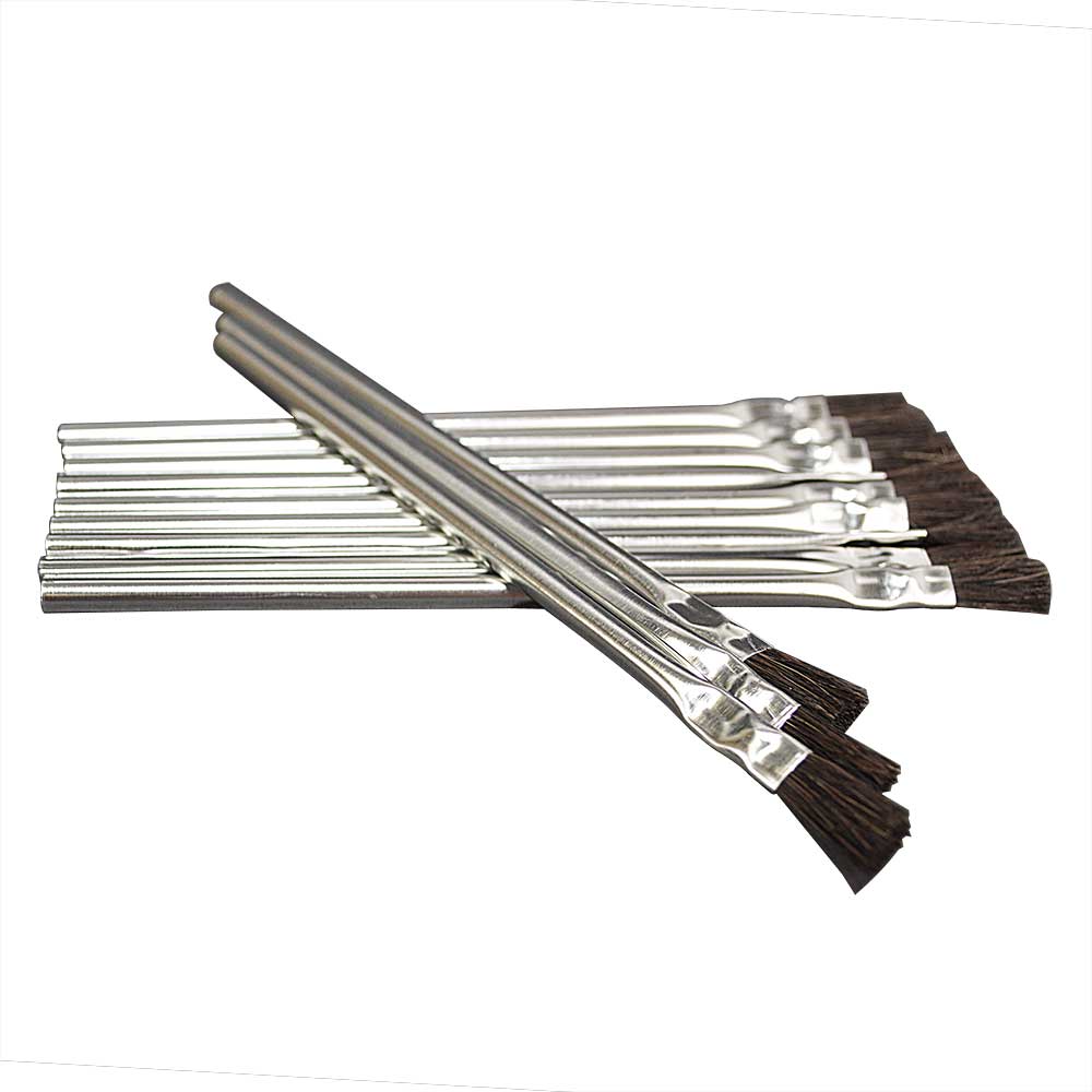Flexible Natural Hair Bristle Tin/Metal Tubular Ferrule Handle Acid/Flux Brushes (144 Pack)
