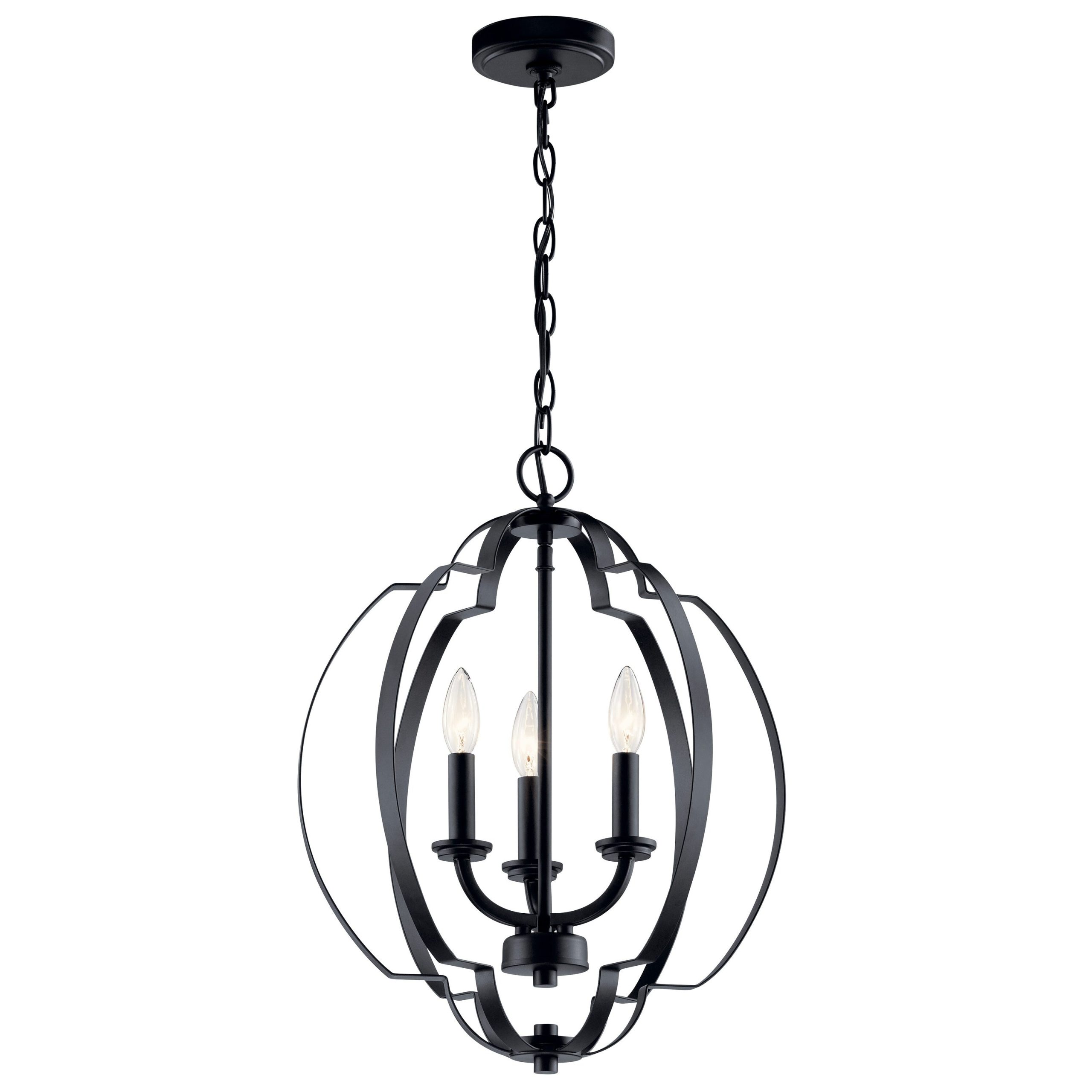 Kichler Voleta 3-Light Black Traditional Geometric Medium Hanging Pendant Light
