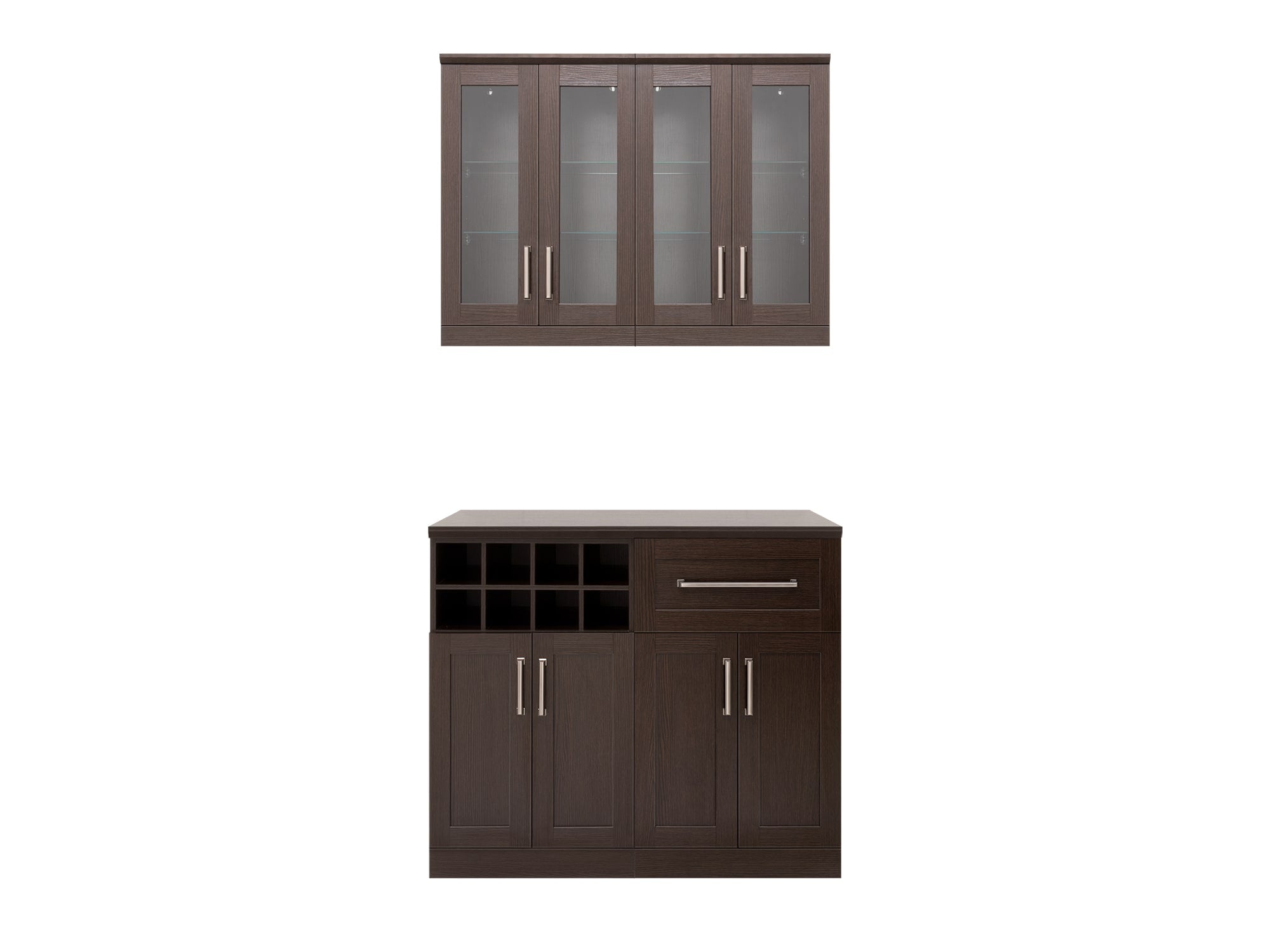 NewAge Products Home Bar 42-in x 85-in Brown Rectangle Bar Cabinet