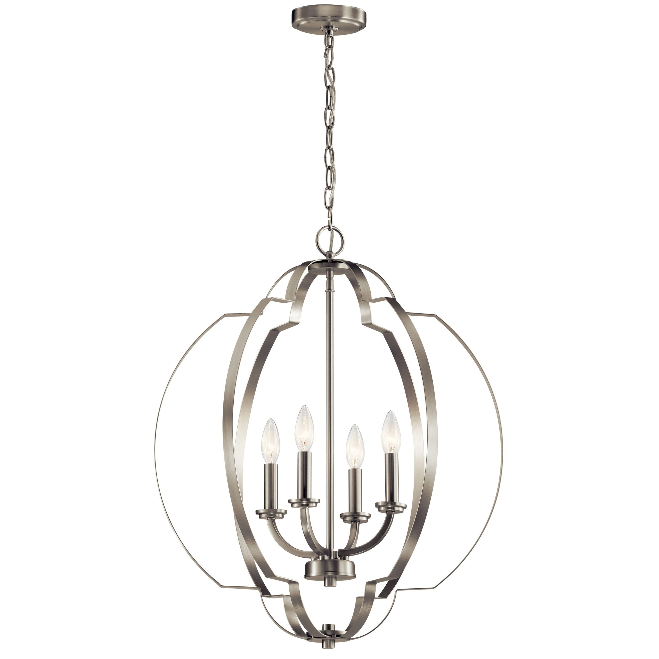 Kichler Voleta 4-Light Brushed Nickel Traditional Geometric Large Hanging Pendant Light