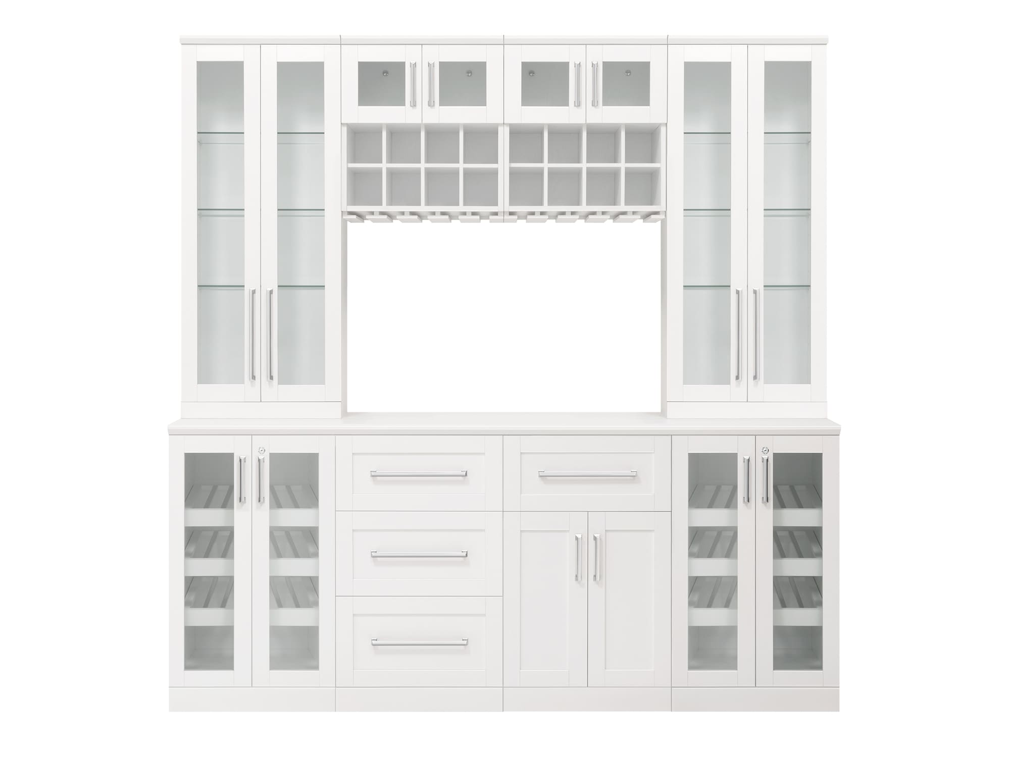 NewAge Products Home Bar 84-in x 85-in White Rectangle Bar Cabinet
