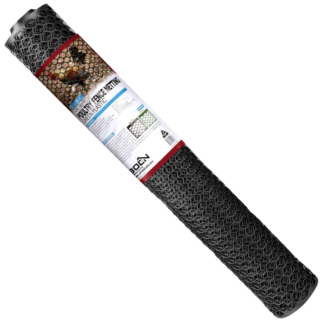 BOEN Black HDPE 25-Feet x 3-Feet Chicken Wire Rolled Fencing