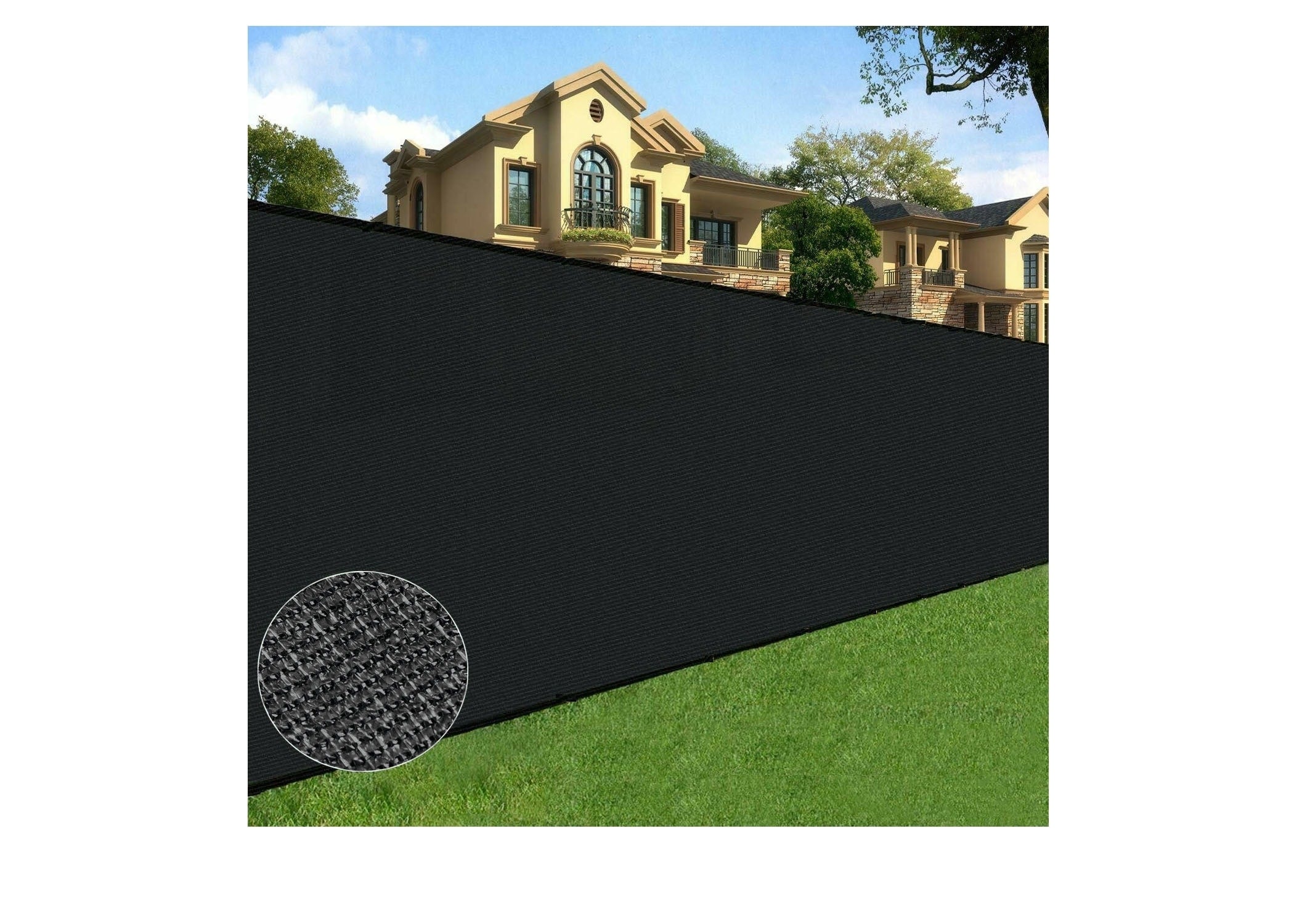 BOEN 5-ft H x 50-ft W Black Polyethelene Chain Link Fence Screen
