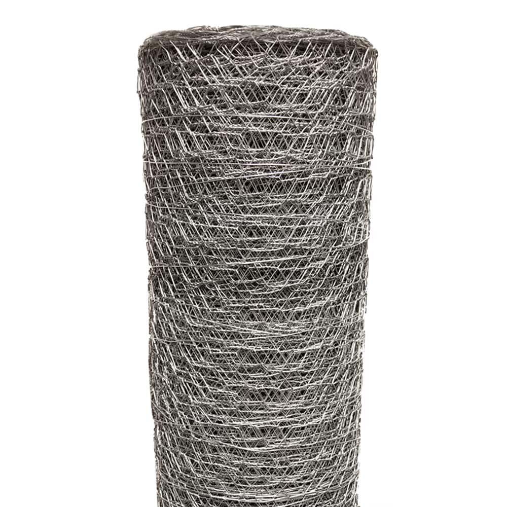 Acorn International 2-ft 20-Gauge Silver Galvanized Steel Poultry Netting Rolled Fencing with Mesh Size 2-in