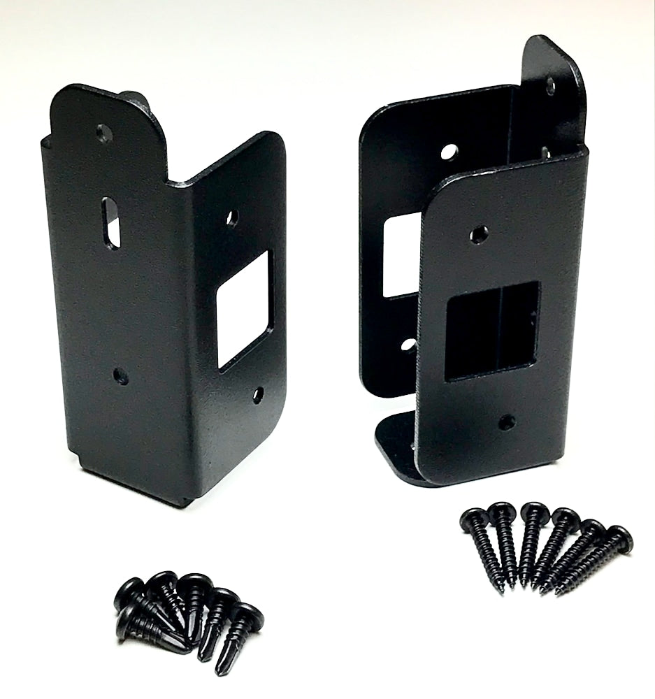 Slipfence Fence Brackets 4-in Black Metal Fence Mounting Bracket For Wood Fence 2-Pack