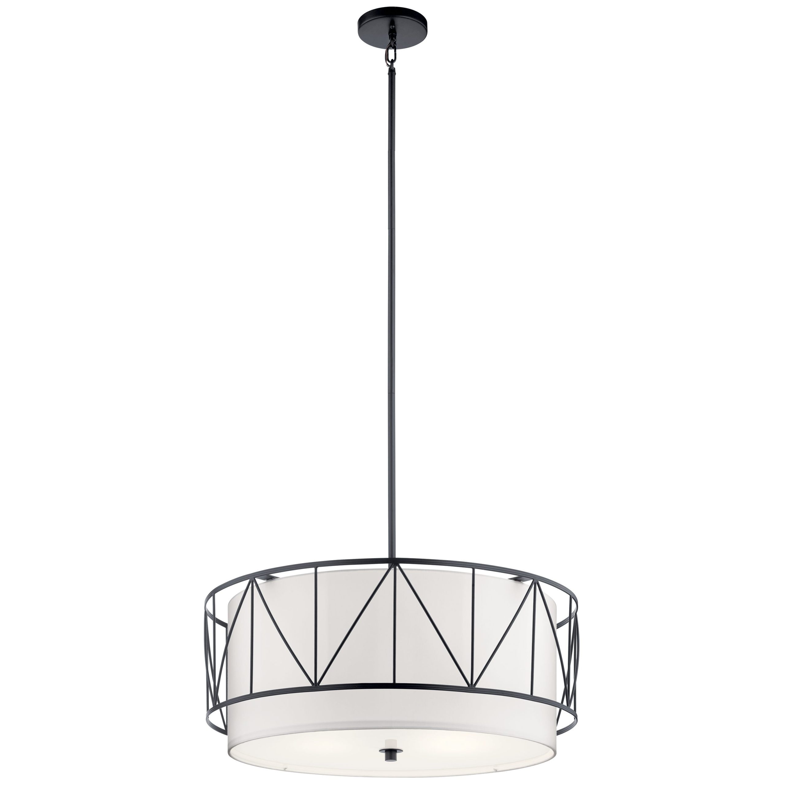 Kichler Birkleigh 4-Light Black Transitional Drum Medium Hanging Pendant Light