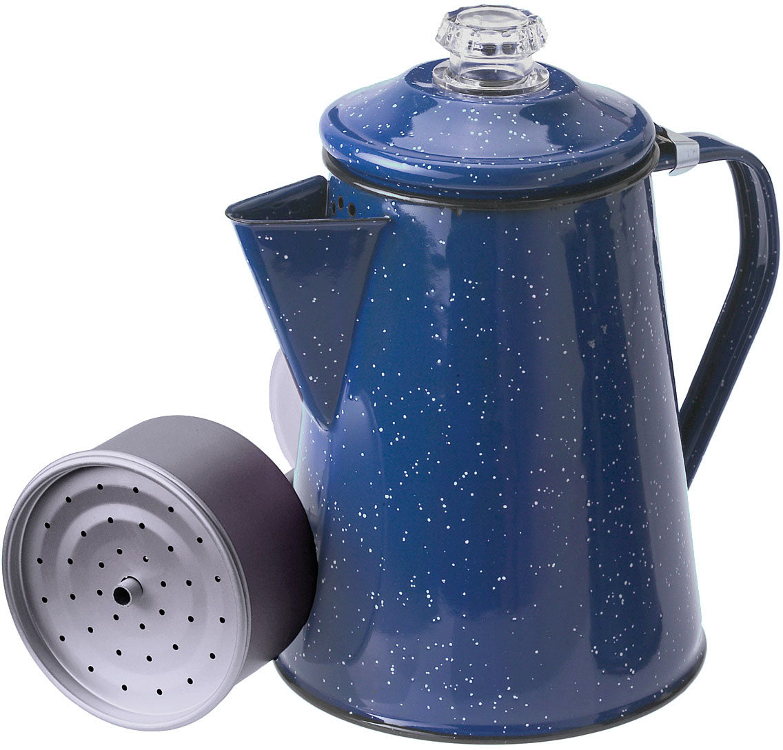 GSI Enamelware Blue Enamel Coffee Perc 12 Cup Tableware Set - Classic Elegance for Your Kitchen