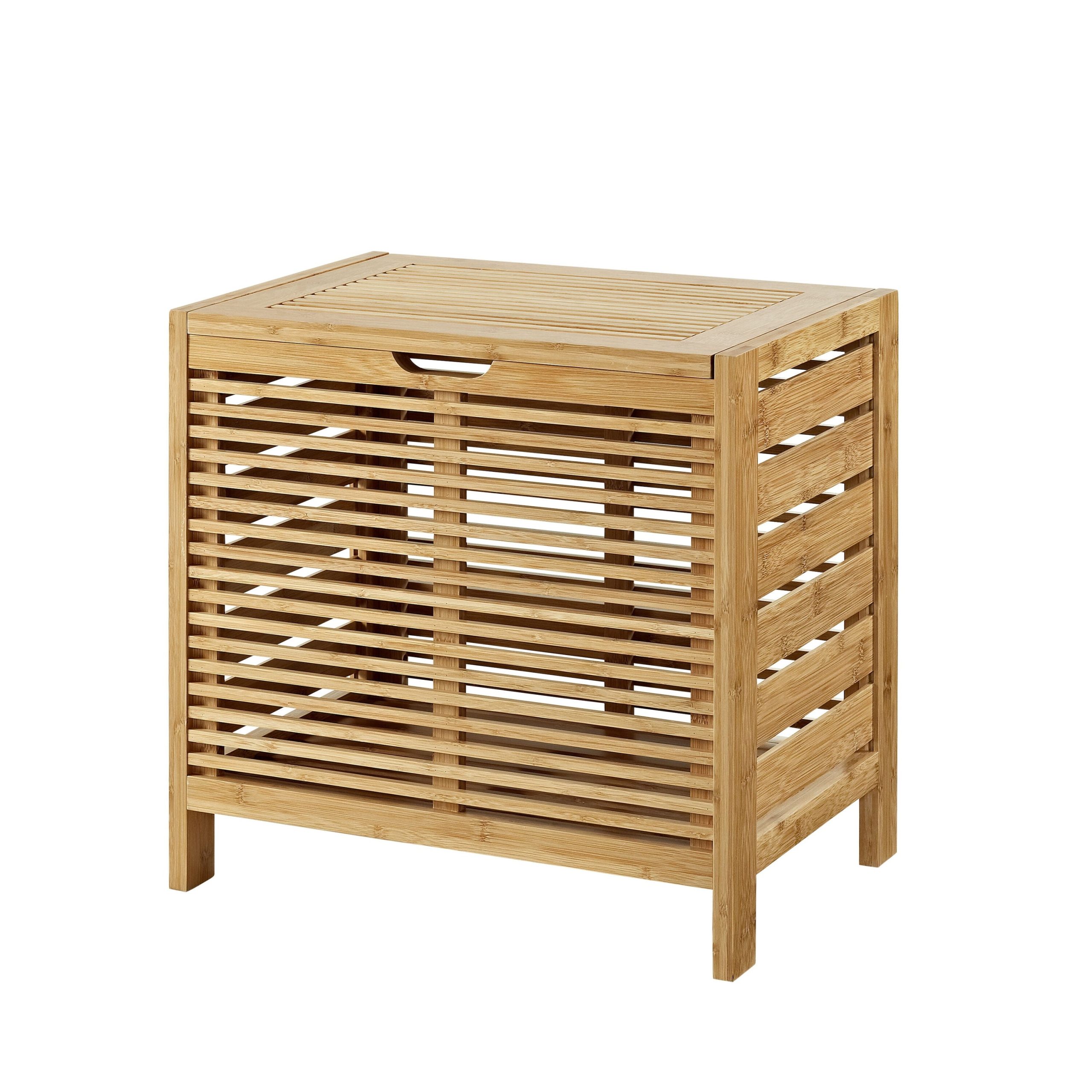 Linon Bracken Bamboo Hamper 21.75-in x 20.25-in x 15.2-in Natural Bamboo Wood Freestanding Linen Cabinet