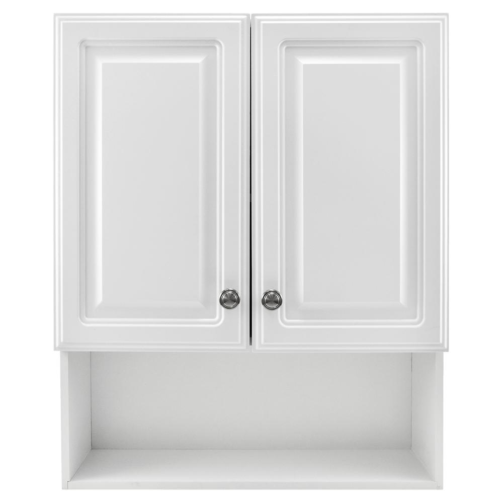 23-1/8 in. W x 27-7/8 in. H Framed Surface-Mount Bathroom Medicine Cabinet in White