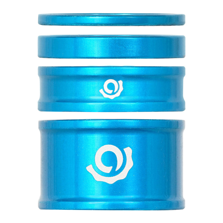 Industry Nine iRiX Headset Spacer Kit, 1-1/8'', Height: 2.5mm/5mm/10mm/20mm, Aluminum, Turquoise