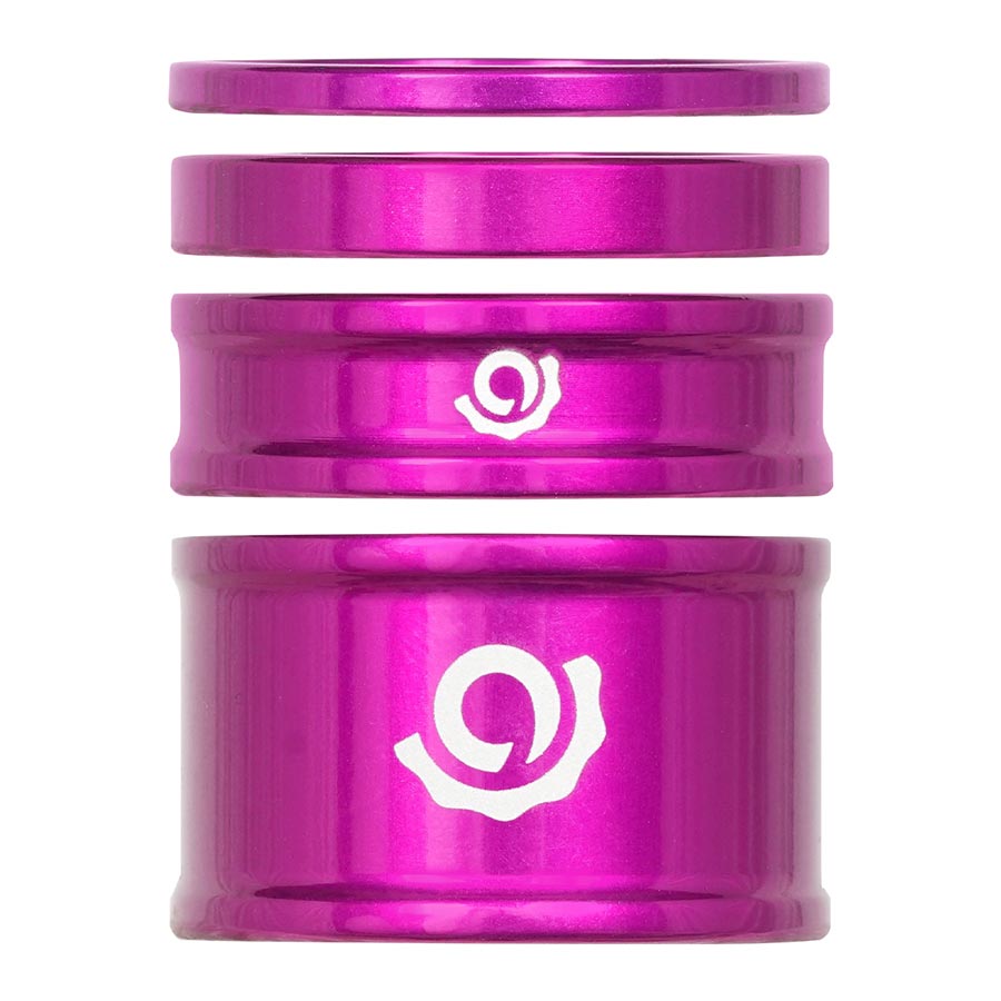 Industry Nine iRiX Headset Spacer Kit, 1-1/8'', Height: 2.5mm/5mm/10mm/20mm, Aluminum, Purple