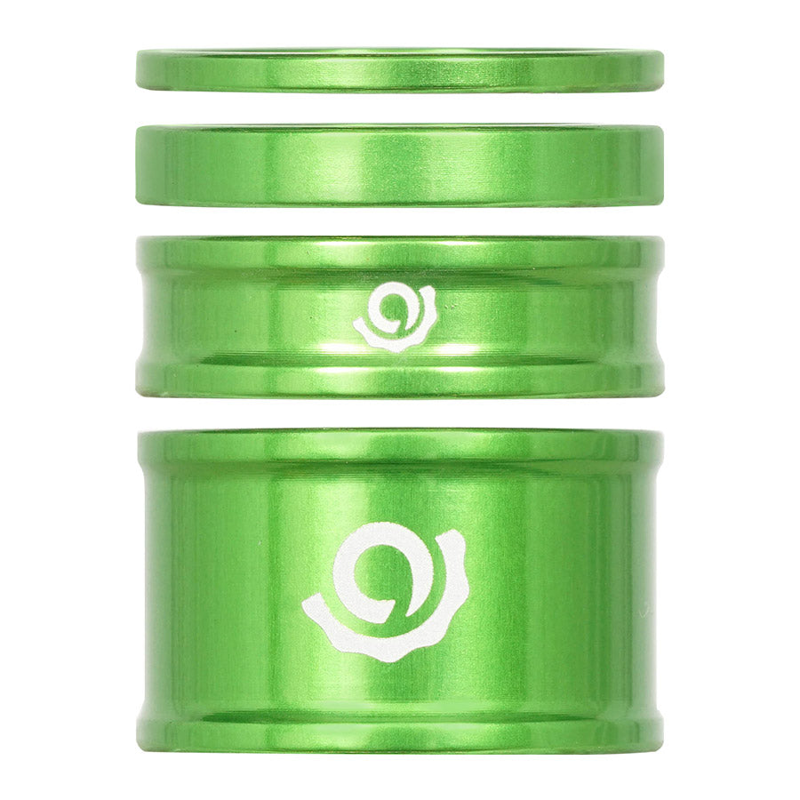 Industry Nine iRiX Headset Spacer Kit, 1-1/8'', Height: 2.5mm/5mm/10mm/20mm, Aluminum, Lime