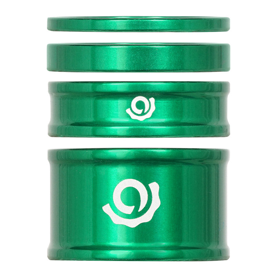 Industry Nine iRiX Headset Spacer Kit, 1-1/8'', Height: 2.5mm/5mm/10mm/20mm, Aluminum, Green