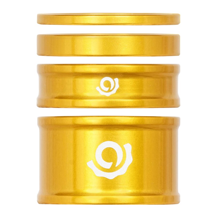 Industry Nine iRiX Headset Spacer Kit, 1-1/8'', Height: 2.5mm/5mm/10mm/20mm, Aluminum, Gold
