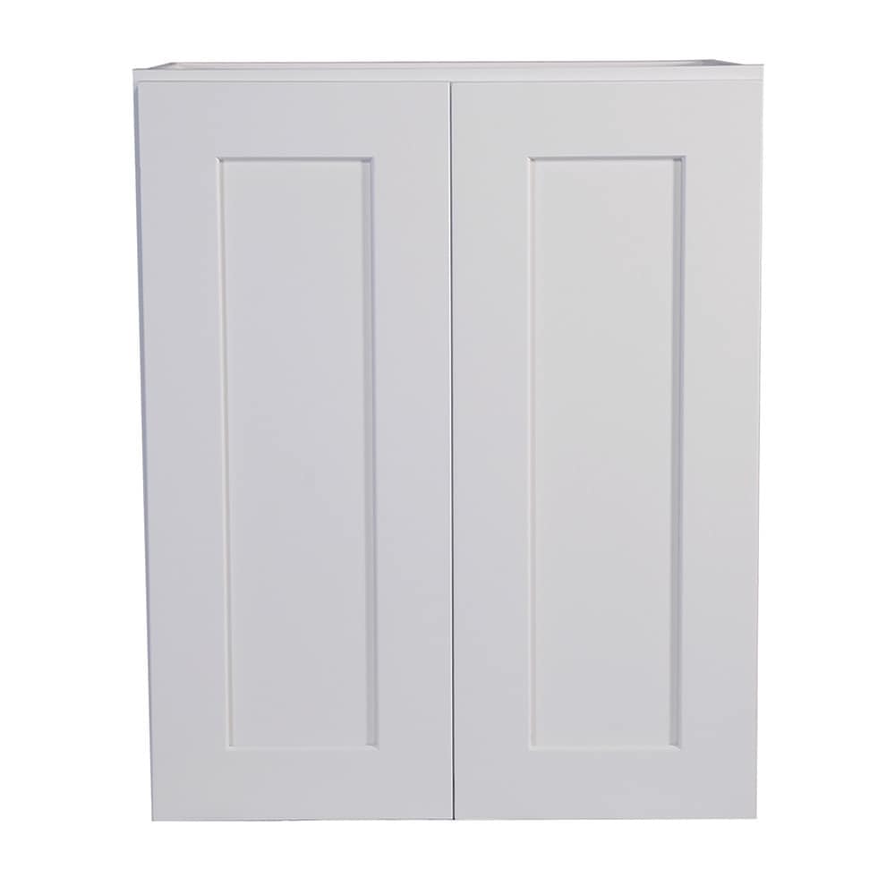 Design House Brookings 24-in W x 30-in H x 12-in D White Maple Wall Fully Assembled Plywood Cabinet (Recessed Panel Shaker Door Style)