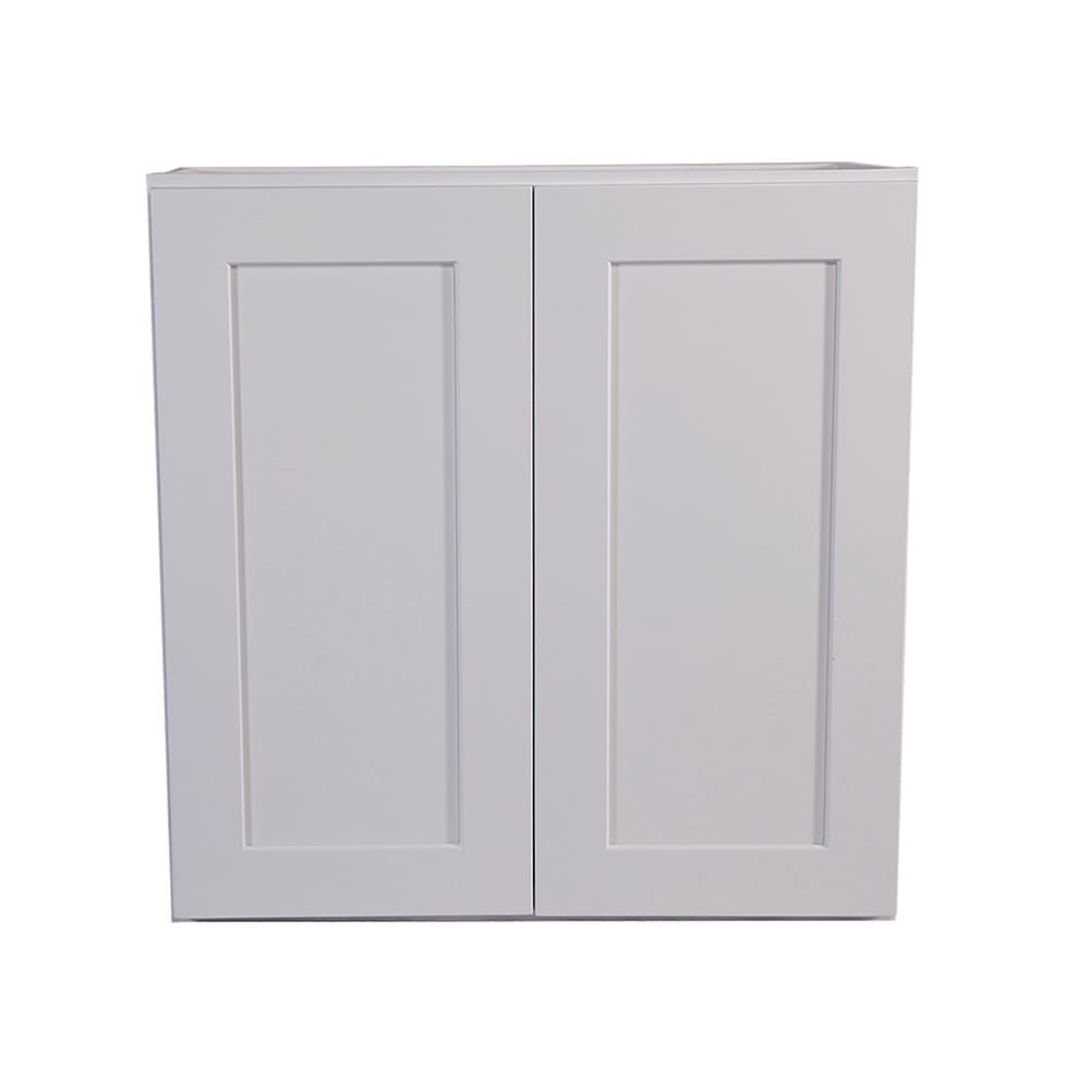 Design House Brookings 30-in W x 24-in H x 12-in D White Maple Wall Fully Assembled Plywood Cabinet (Recessed Panel Shaker Door Style)