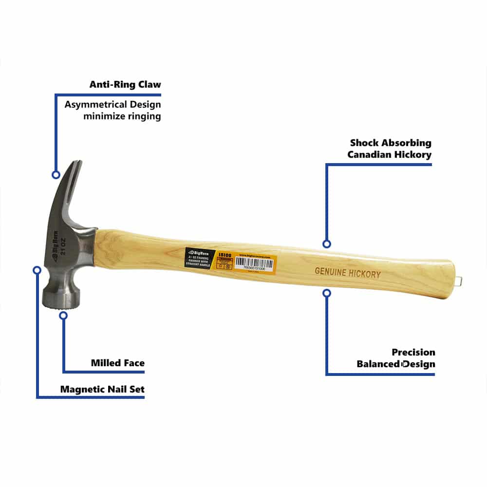 21 Oz Straight Handle Framing Hammer (BJ21FMS)