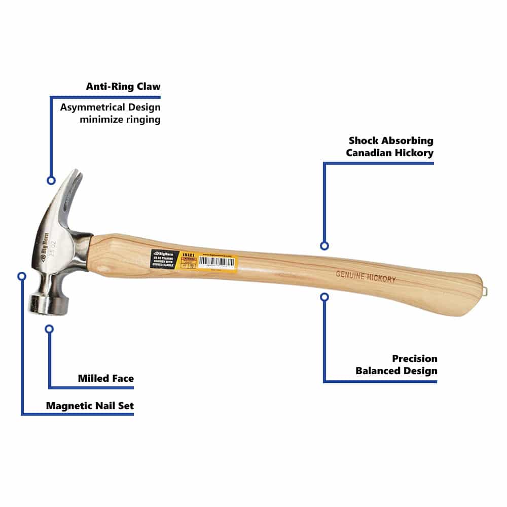 25 Oz Curved Handle Framing Hammer – BJ24FM