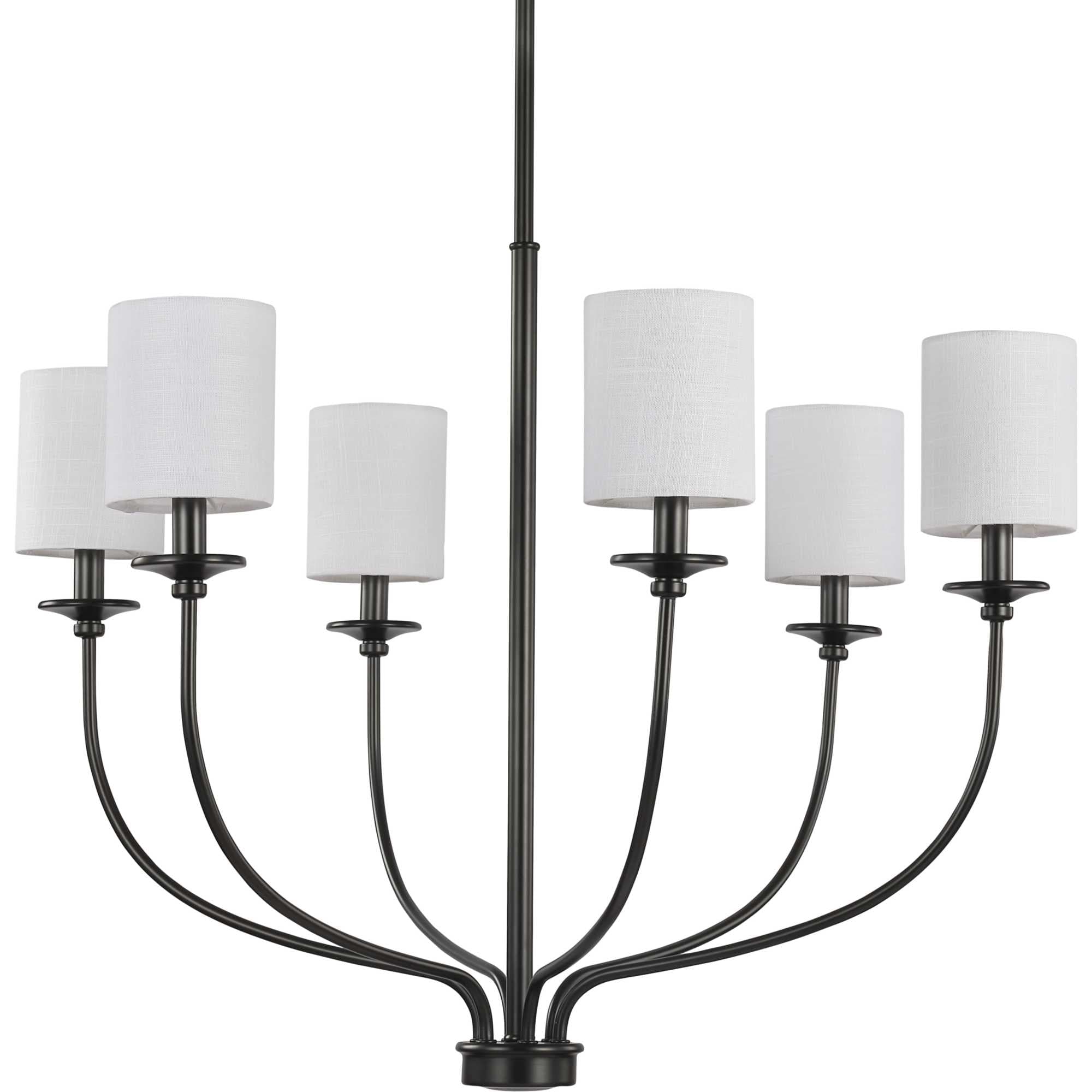 Progress Lighting Bonita 6-Light Matte Black Transitional Chandelier