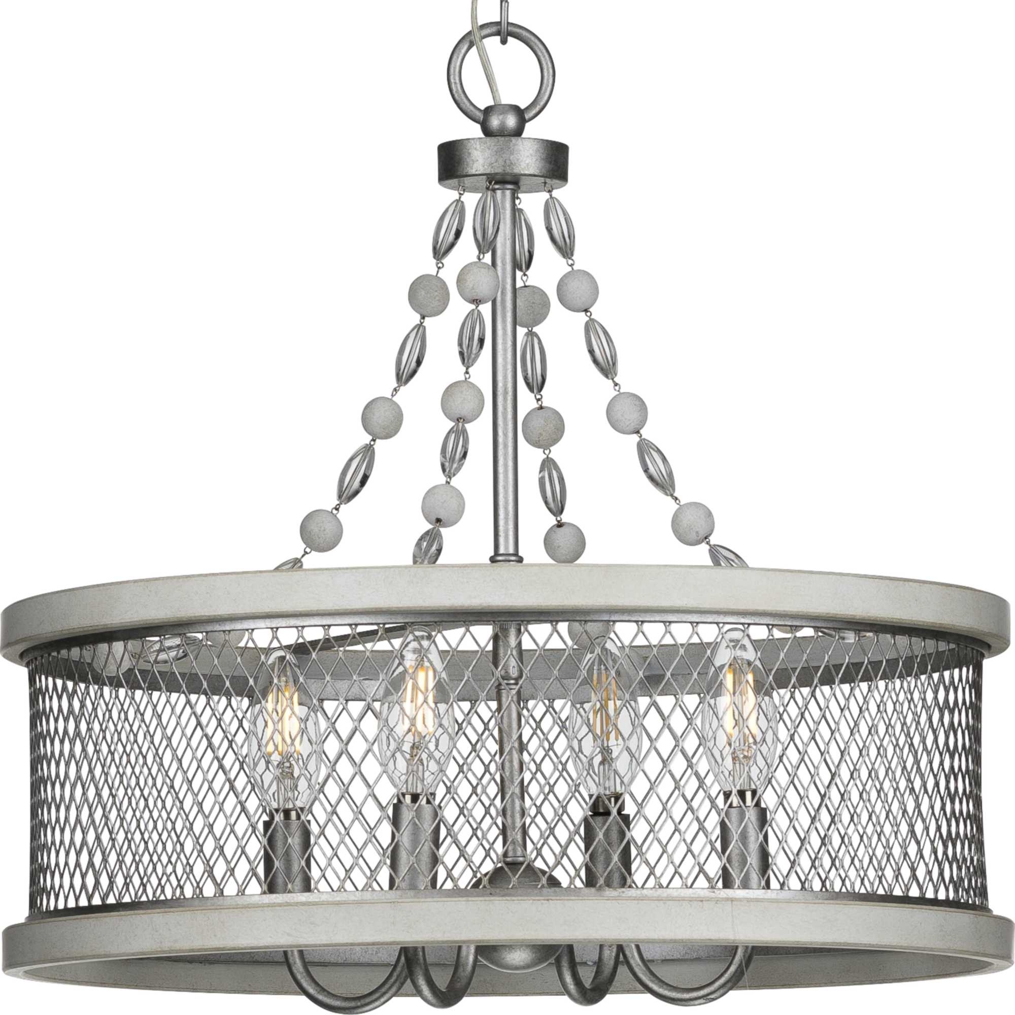 Progress Lighting Austelle 4-Light Gray Farmhouse Chandelier