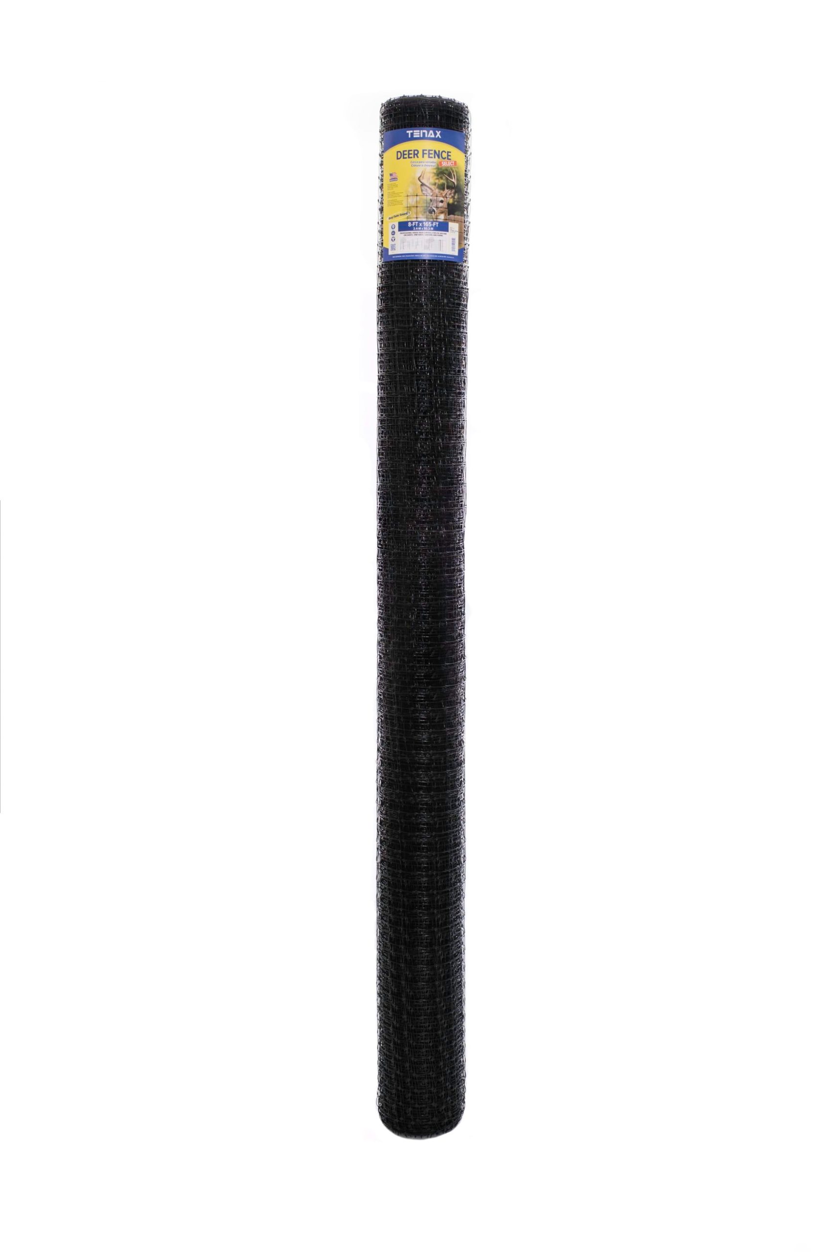 Tenax 165-ft x 8-ft Black Plastic Extruded Mesh Rolled Fencing with Mesh Size 2-in x 2-in