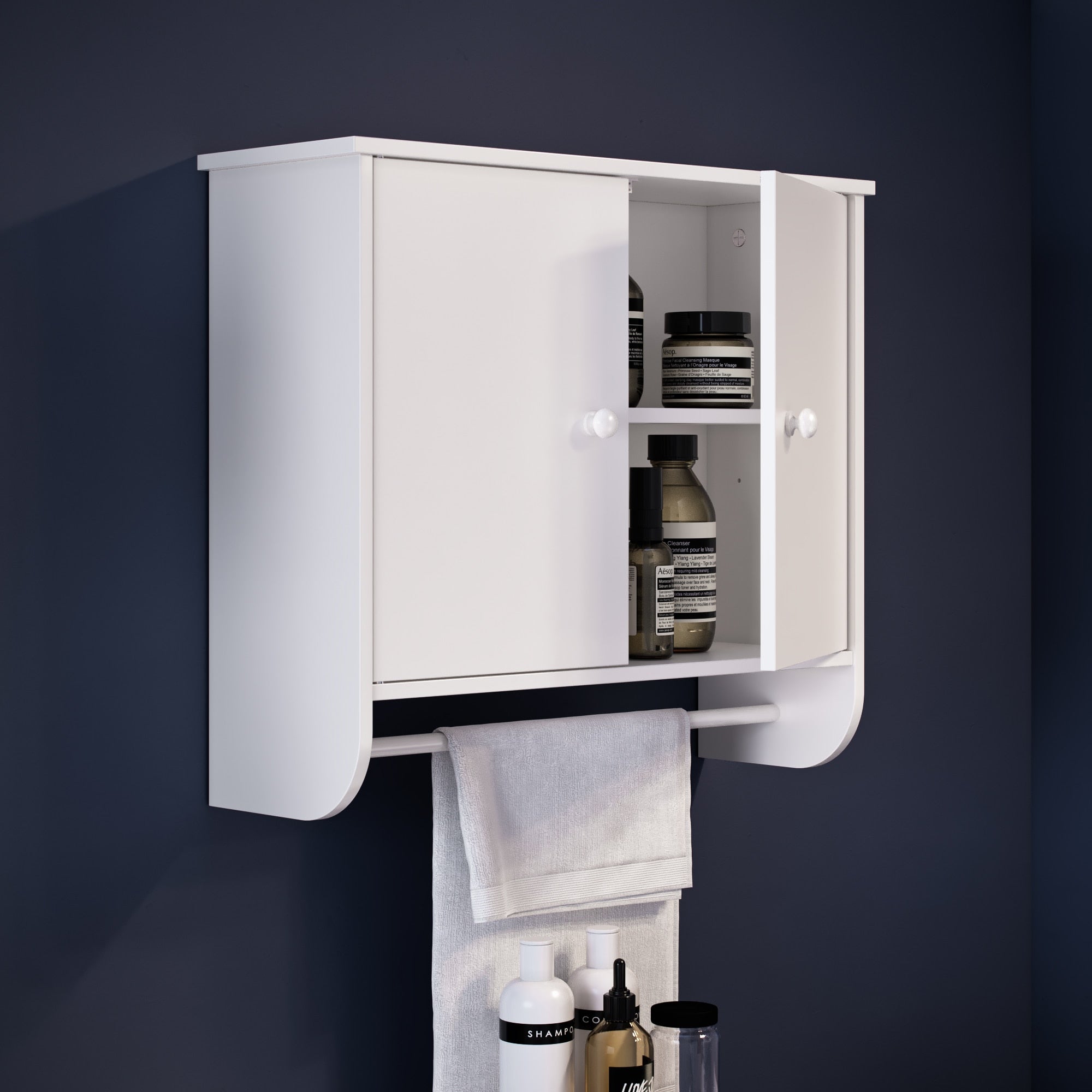 RiverRidge Medford 22.06-in x 20.19-in x 7.75-in White Bathroom Wall Cabinet