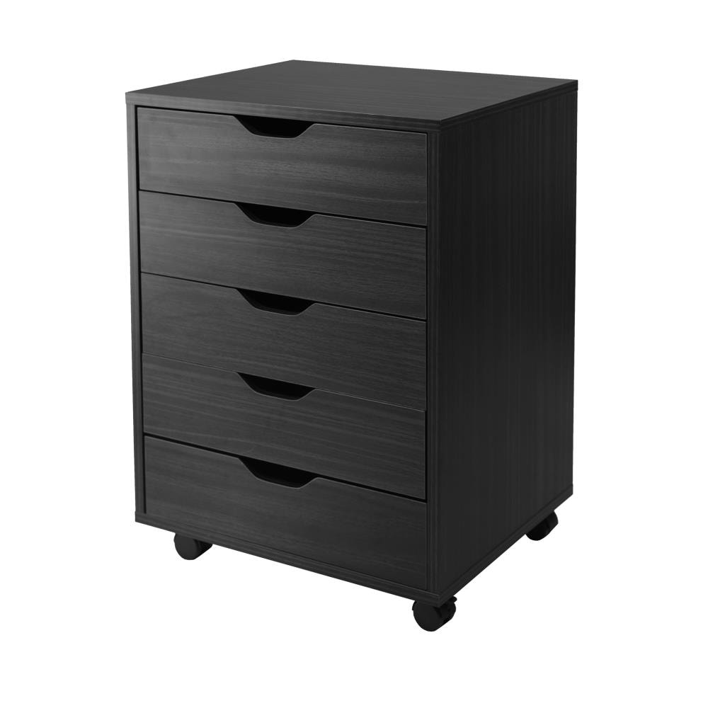Winsome Wood Halifax Black 5-Drawer 19.21-in File Cabinet