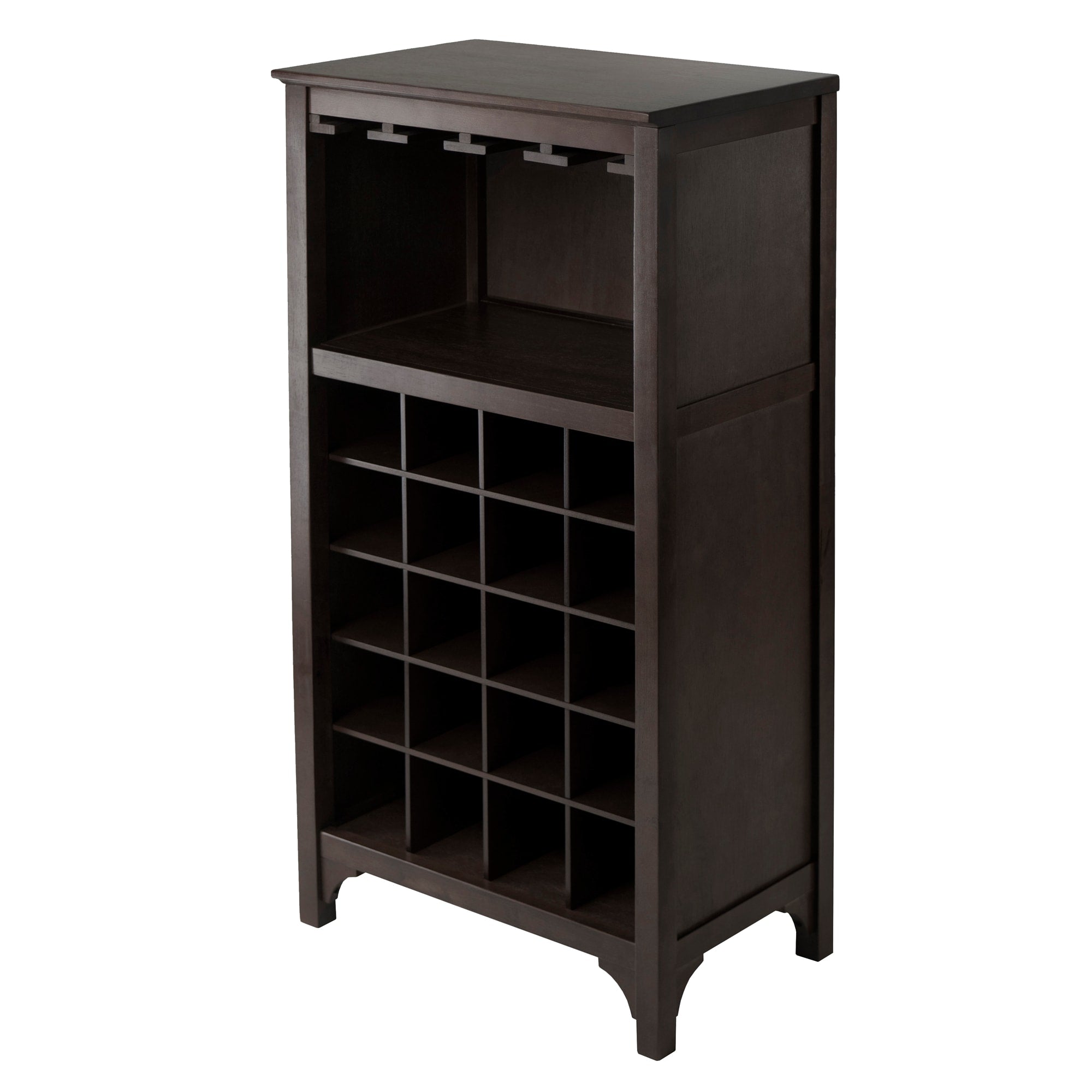 Winsome Wood 20-Bottle Espresso Wood Wine Cabinet
