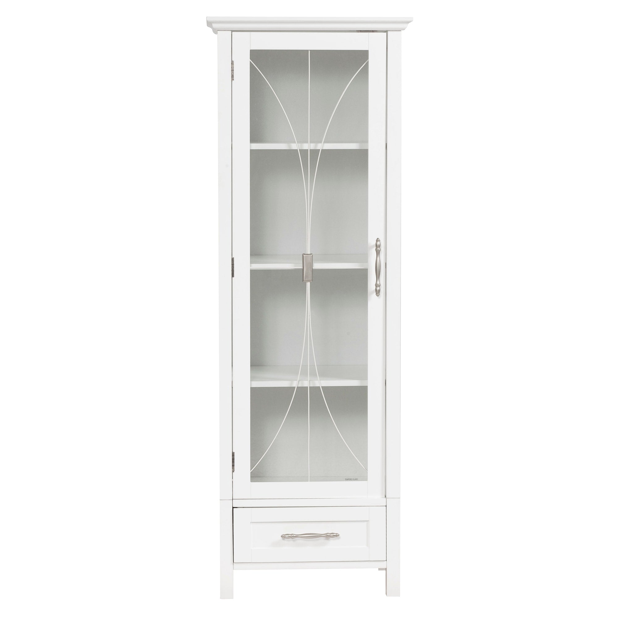 Teamson Home Delaney 17-in x 48.5-in x 13.5-in White Freestanding Linen Cabinet