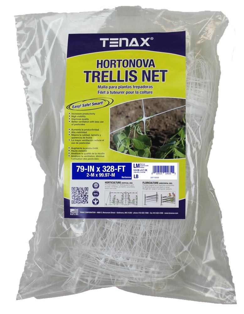 Tenax Hortonova Trellis Net 6.5-ft x 328-ft White Plastic Safety Netting for Multi-purpose Use, Lightweight and Sunlight Exposure