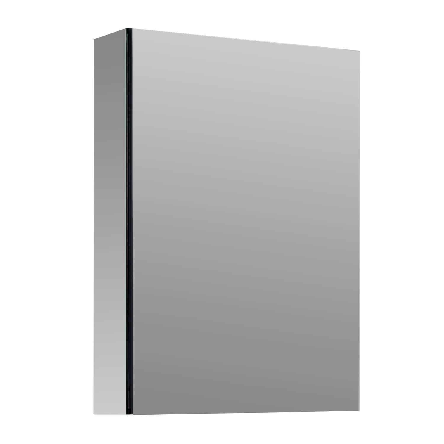 allen + roth 16-in x 20-in Fog Free Surface/Recessed Mount Silver Mirrored Soft Close Medicine Cabinet