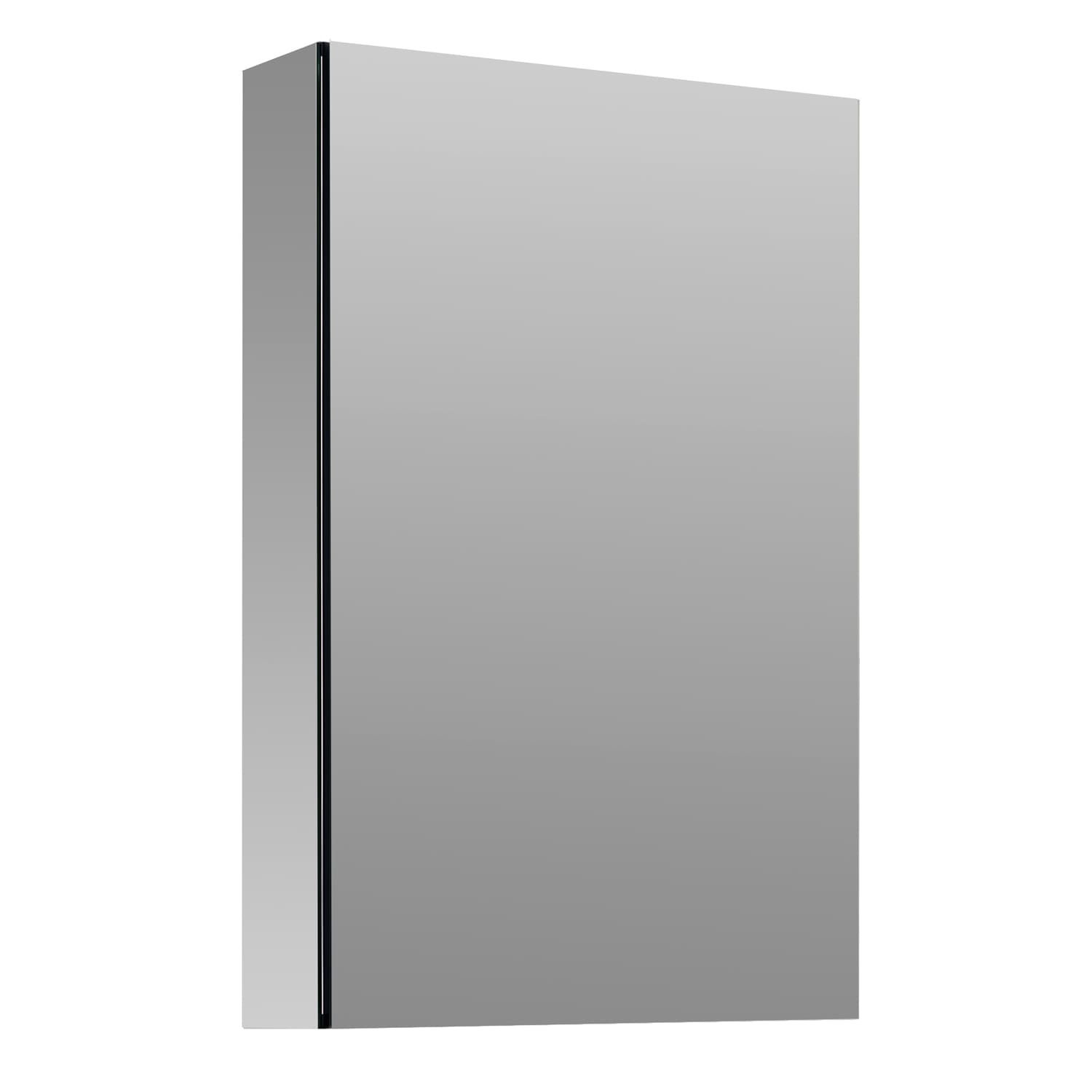 allen + roth 15-in x 26-in Fog Free Surface/Recessed Mount Silver Mirrored Soft Close Medicine Cabinet
