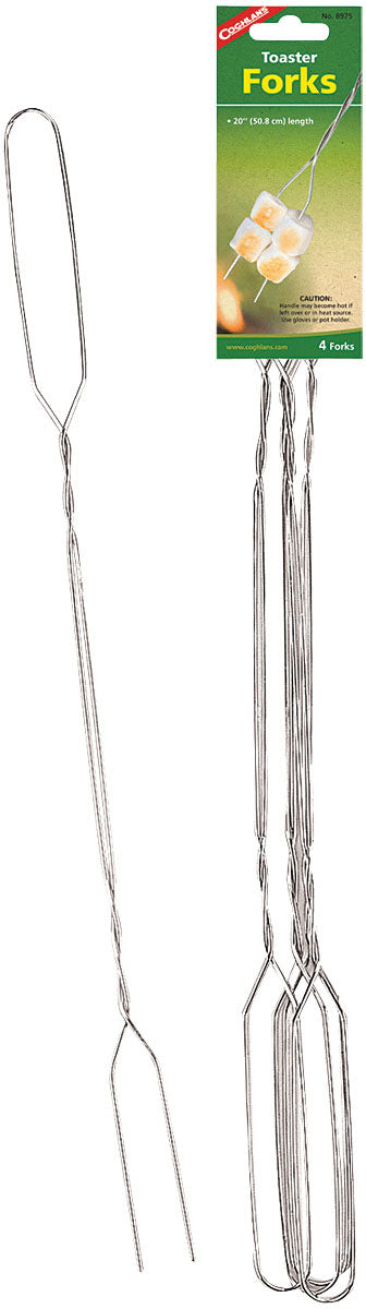 Coghlans Toaster Forks - Set of 4 Stainless Steel Toaster Forks for Perfectly Toasted Marshmallows and Hot Dogs