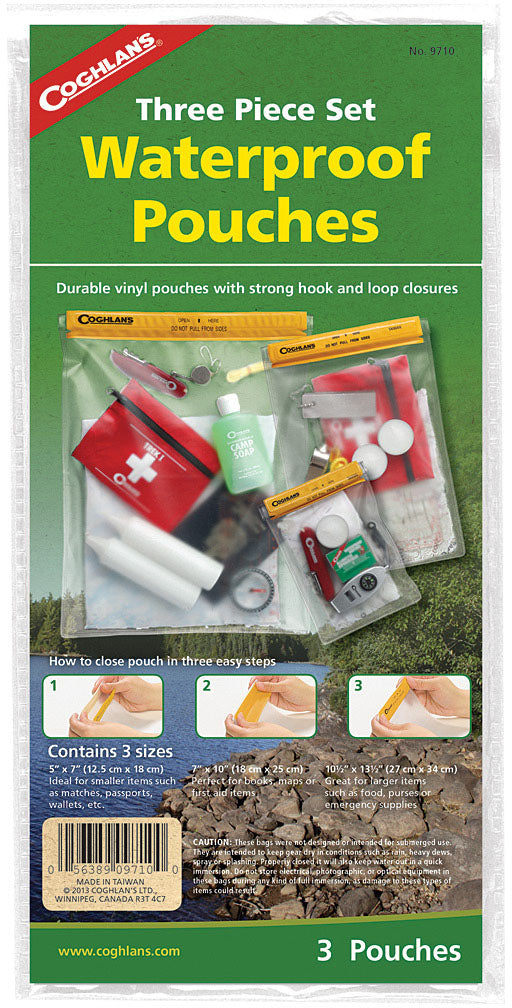 Coghlans Waterproof Pouches 3-Pack: Keep Your Essentials Dry on the Go!