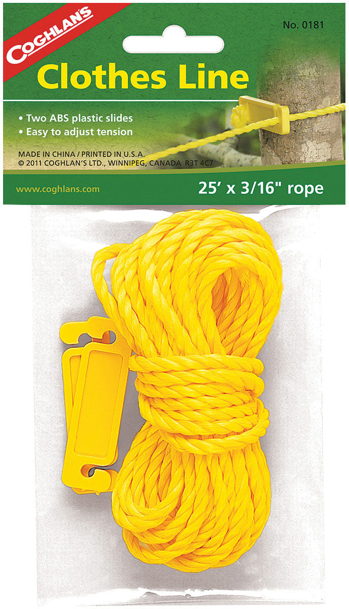 Coghlans Clothes Line: Durable 25' x 3/16" Clothesline for Easy Laundry Drying