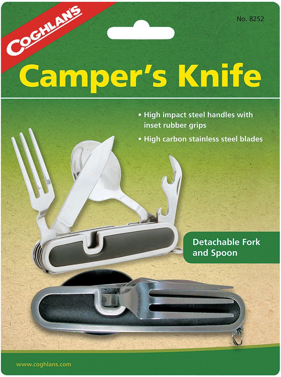 Coghlans 3-in-1 Camper's Knife with Fork and Spoon Combo