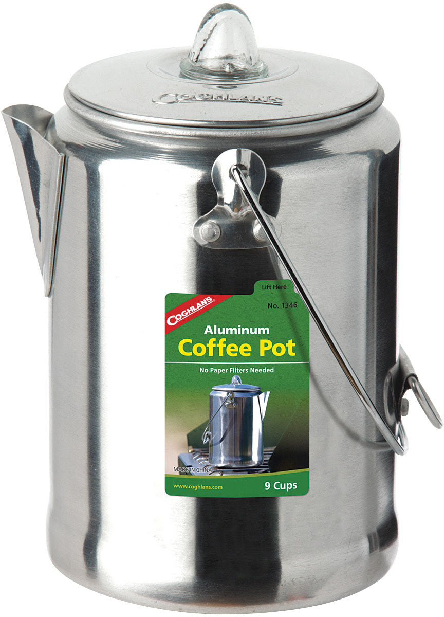 Coghlans Aluminum Coffee Pot - 9 Cup Capacity for Delicious Brews
