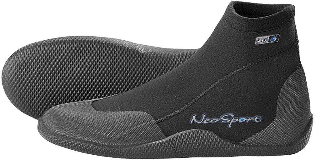 Neosport 3mm Neoprene Low Top Water Boot for Wetsuits, Water Activities & Water Sports — Durable, Traction Sole, Sewn & Glued Construction