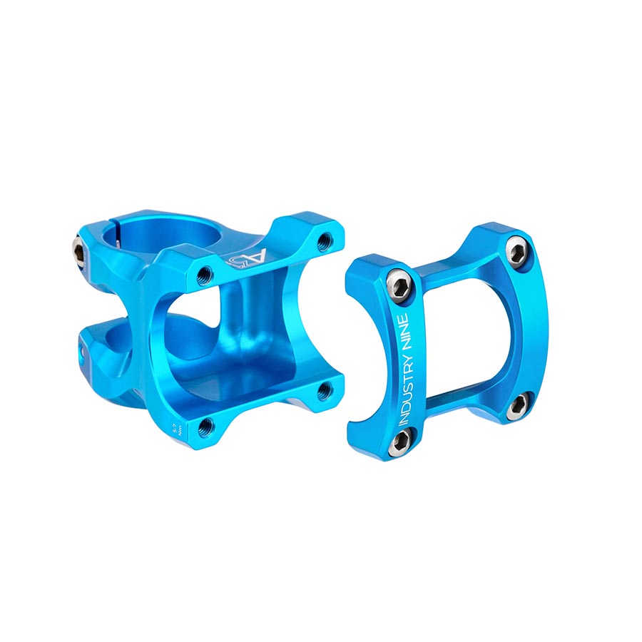 Industry Nine A318 Stem Diameter: 31.8mm, Length: 30mm, Steerer: 1-1/8'', 8°, Turquoise