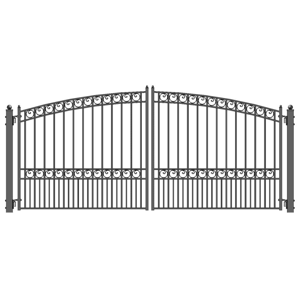 ALEKO 18-ft x 6-ft Black Galvanized Steel Driveway Gate