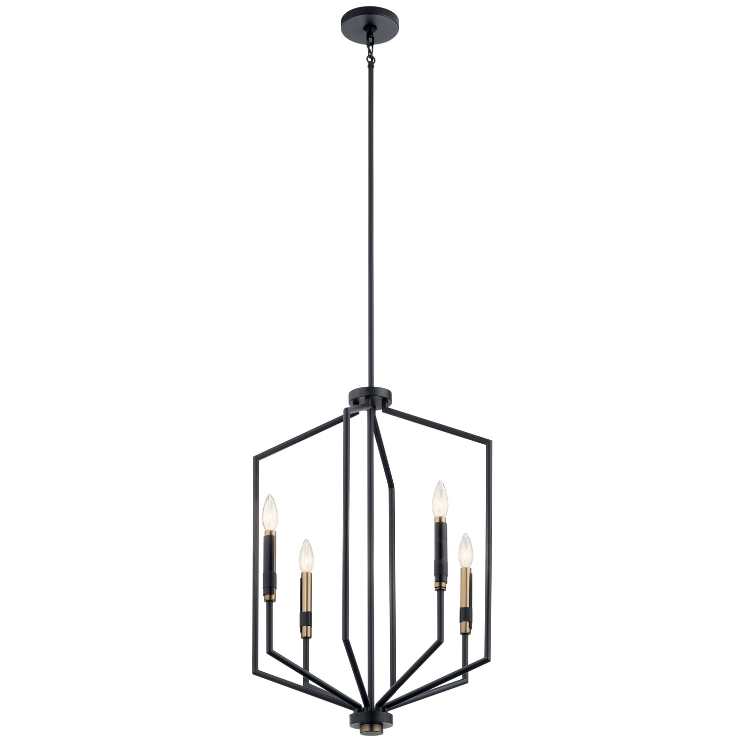 Kichler Armand 4-Light Black Modern/Contemporary Geometric Large Hanging Pendant Light