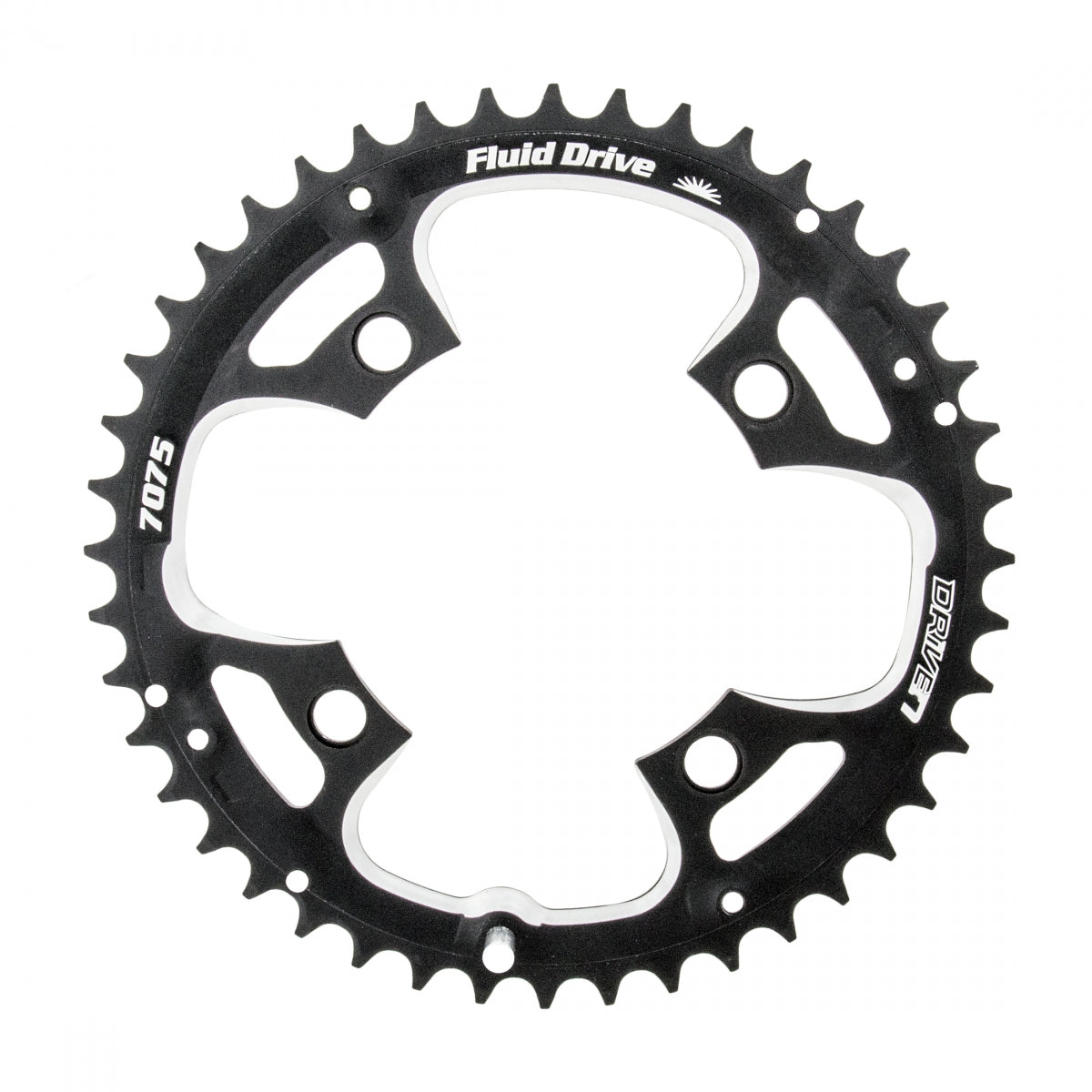 Sunrace MX0 Chainring 44t 104 BCD 4-Bolt Aluminum Black/Silver Rd MTB