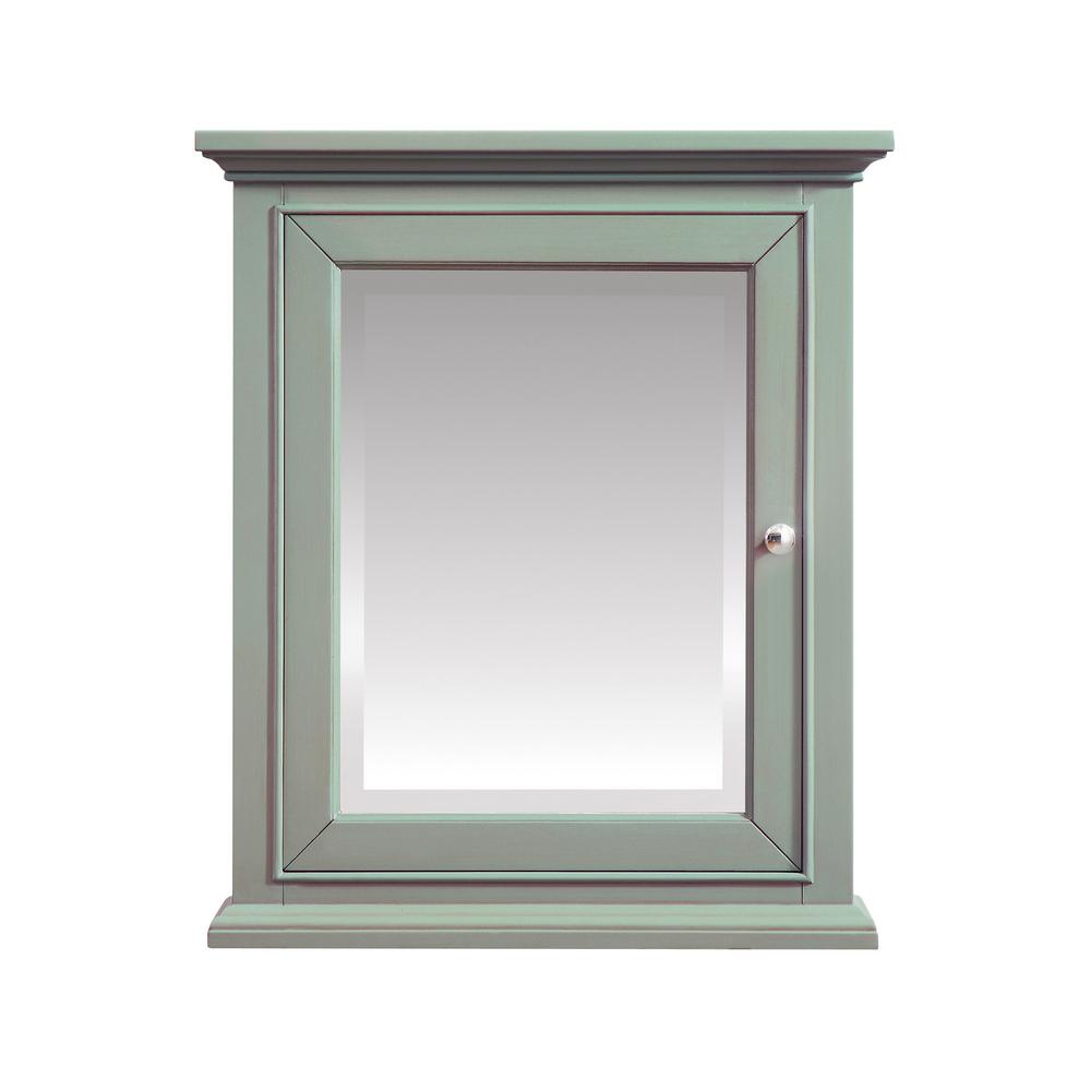 Windlowe 24 in. x 28 in. Surface-Mount Medicine Cabinet in Sea Green finish